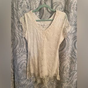 Shannon Ford New York Lace Short Sleeve V-neck Top